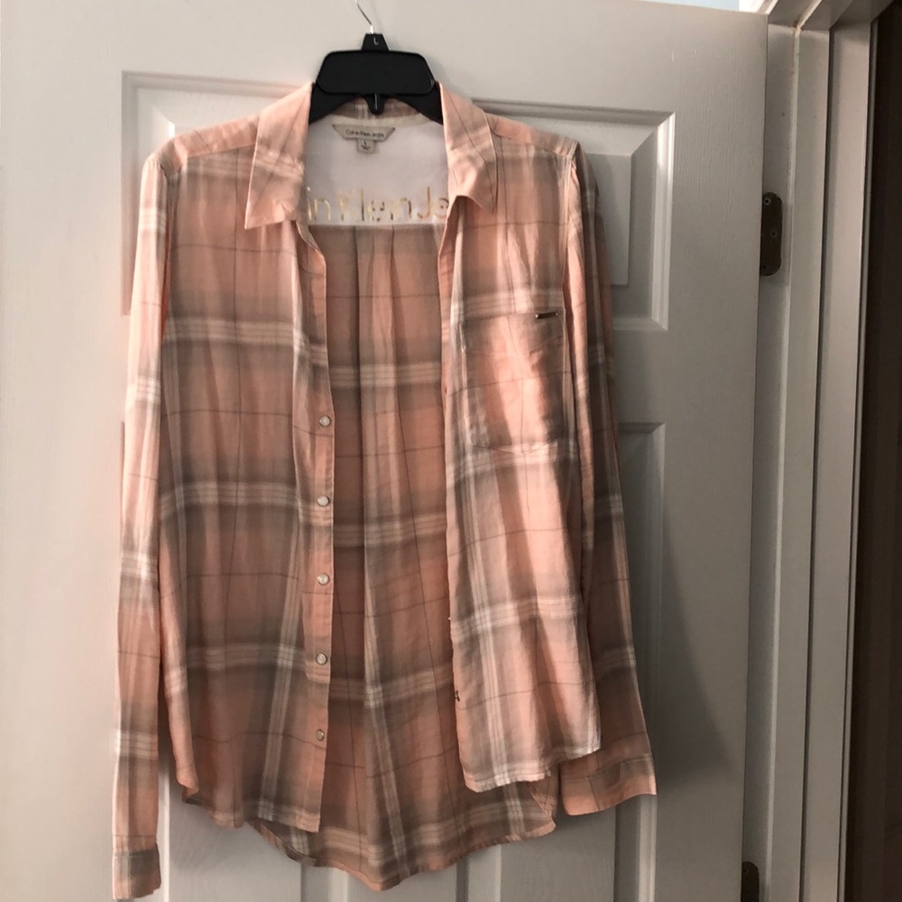 Calvin Klein Snap Button Down Shirt-L